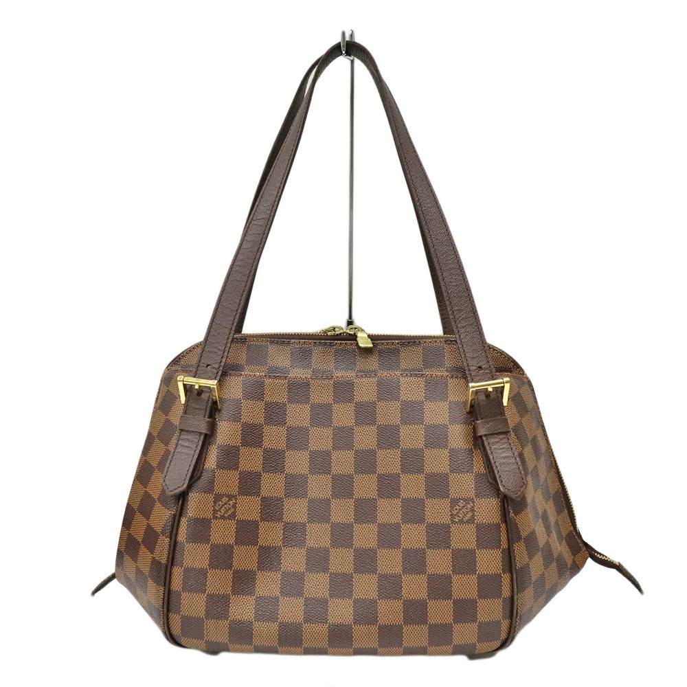 Louis Vuitton Belem Top Handle Bag Damier Leather Brown
